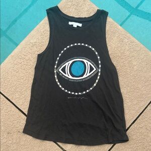 Spiritual Gangster Off-Black Tank Top with Evil Eye Graphic